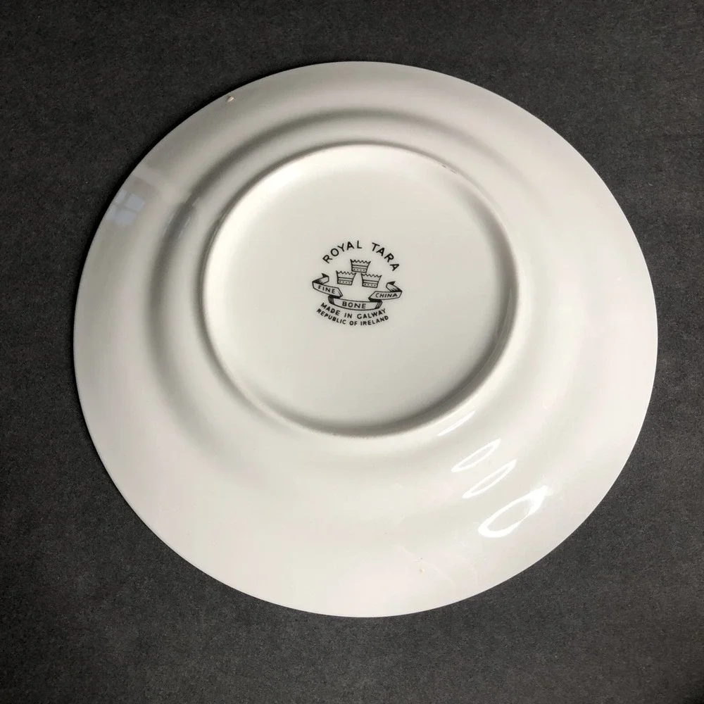 Royal Tara Shamrock Cup Saucer and Bread Plate Smooth Edge Made in Ireland 3 Pc